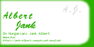 albert jank business card